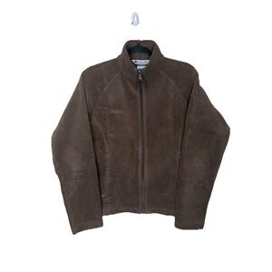 Columbia Sportswear Full Zip Brown Fleece Jacket Top Women's Size Medium‎ M